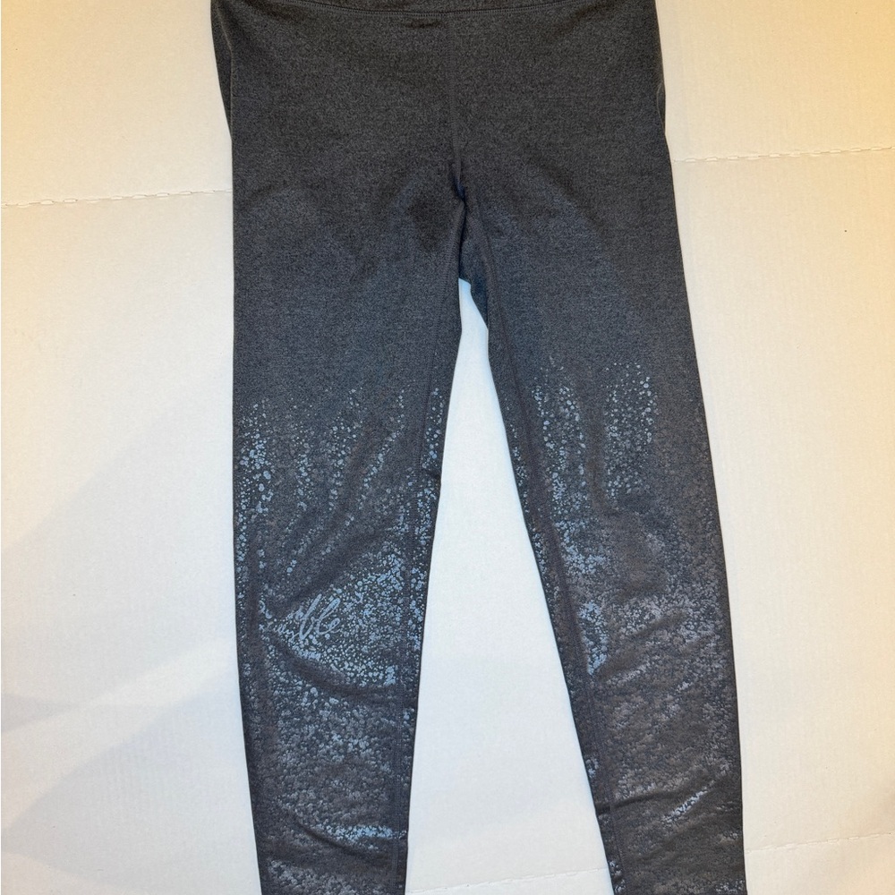 Lilly Pulitzer Gray Metallic Patterned Workout Yoga Leggings
